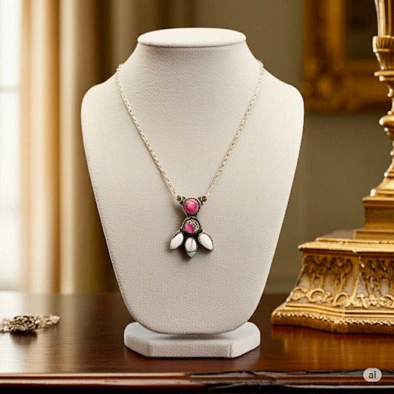 Cotton Candy Turquoise | Paperclip Necklace | 925 18-20”