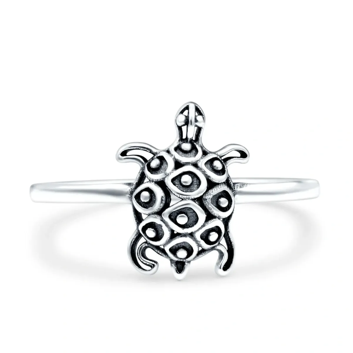 Turtle Band Plain Ring 925 Sterling Silver
