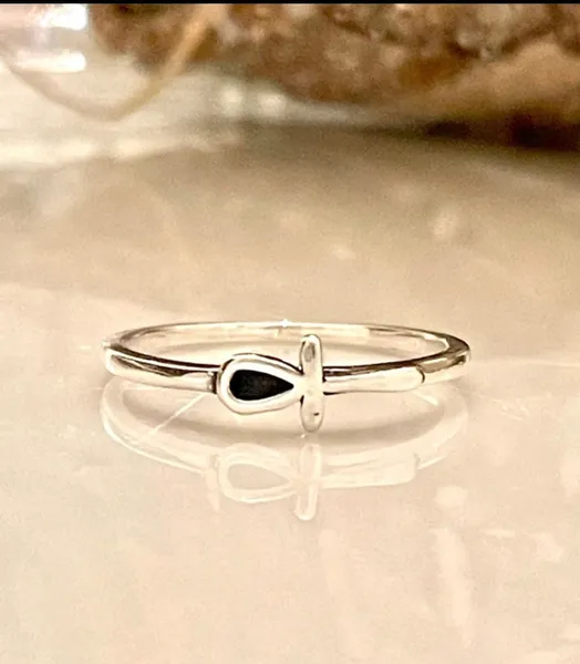 Cross Band Oxidized Thumb Ring Solid 925 Sterling Silver (5mm) size 7