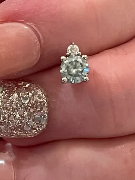 1.0CT Certified Moissanite Blue Diamond Earrings