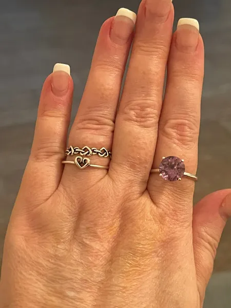 6.48CT Amethyst & 925 sterling silver ring size 9. Artisan Handmade