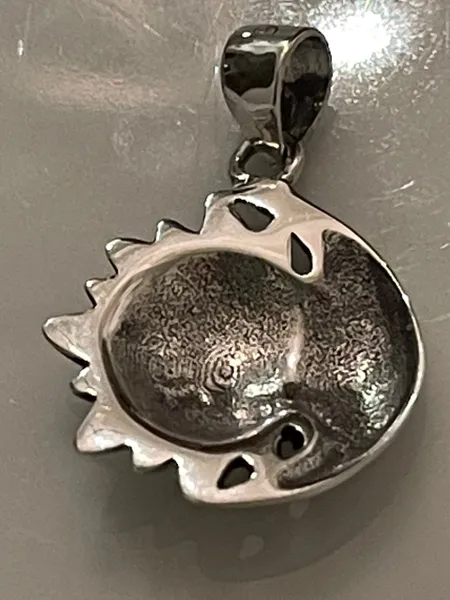 Sterling Silver Moon and Sun Pendant Charm 925 Solid Sterling Silver