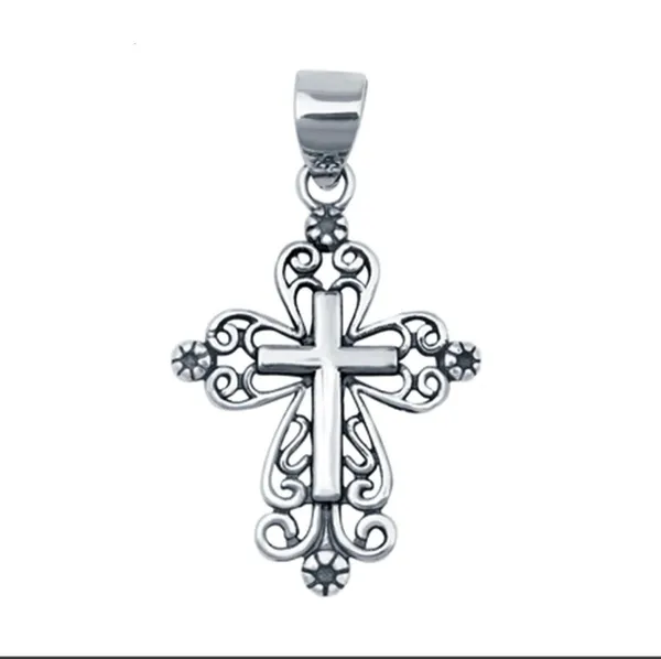 925 Sterling Silver Cross Pendant Charm Religious Easter Jewelry For Women Girl Her