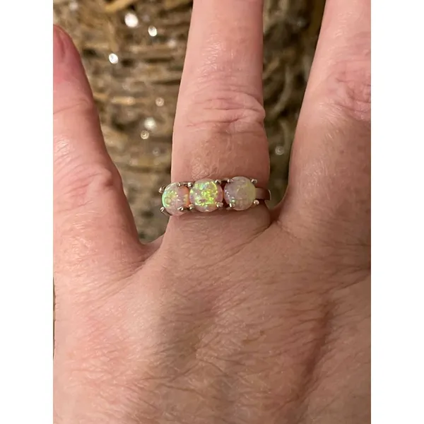 1.26 Carat Pink Opal 18k 925 Ring 7