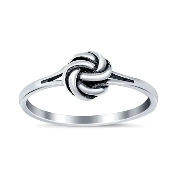 Oxidized Knot Ring Band 925 Sterling Silver (7mm)