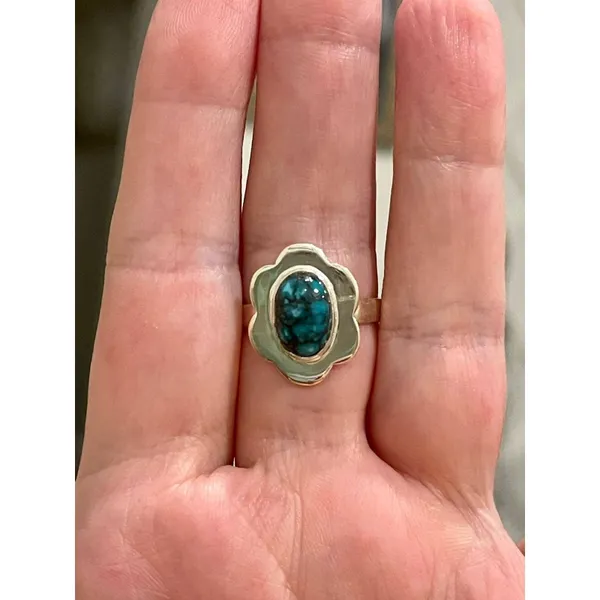 Lucky Charm Tibetan Turquoise Ring size-7.5