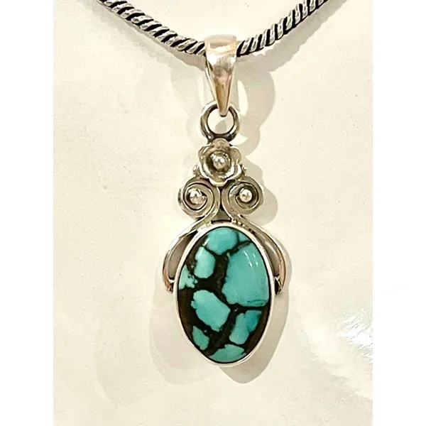 Natural Lucky Charm Tibetan Turquoise Pendant & Free Chain