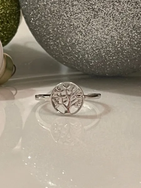 Tree of Life Ring 925 Solid Sterling Silver Ring Band Minimalist For Her