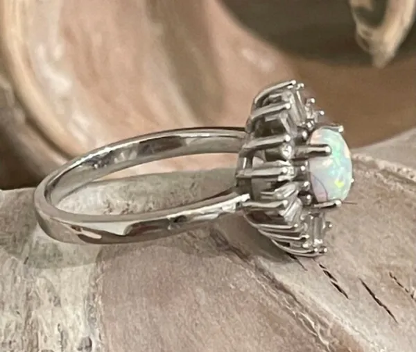 Halo Floral Style Vintage Wedding Ring Lab Created 925 Sterling Silver Ring