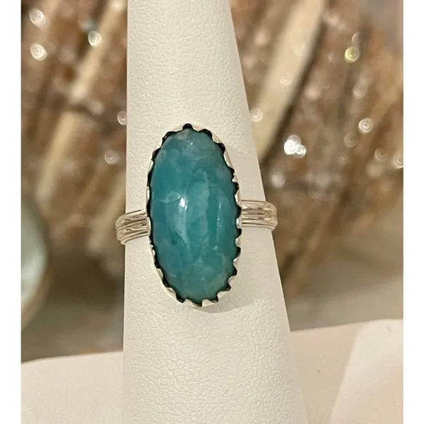 Natural Paraiba Amazonite 925 Sterling Silver Ring