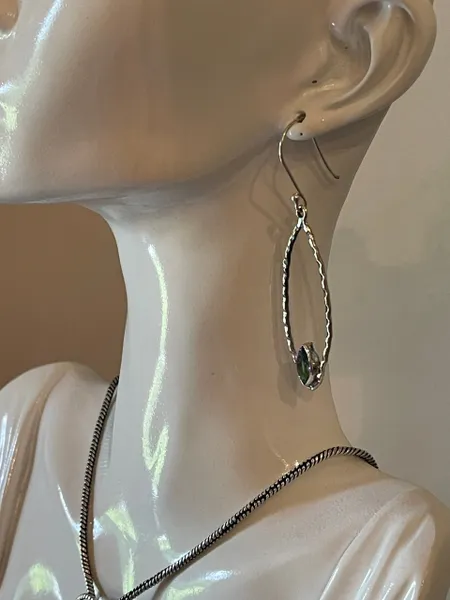 Mystic Topaz & Oxidized 925 Sterling Silver Dangle Drop Earrings