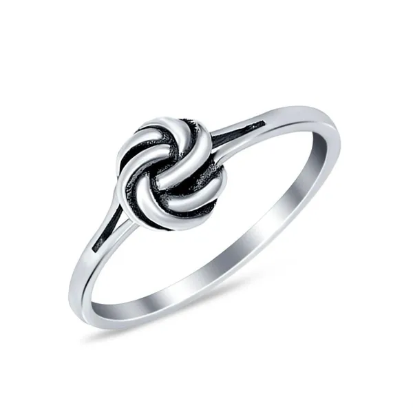 Oxidized Knot Ring Band 925 Sterling Silver (7mm)