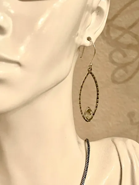 Green Amethyst Oxidized Solid 925 Sterling Silver Earrings