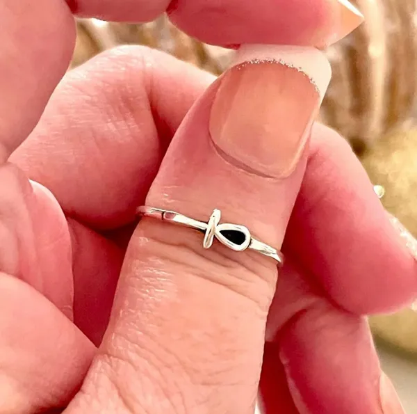 Cross Band Oxidized Thumb Ring Solid 925 Sterling Silver (5mm) size 7