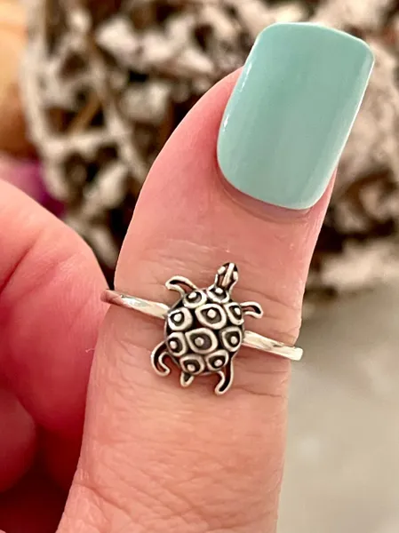 Turtle Band Plain Ring 925 Sterling Silver
