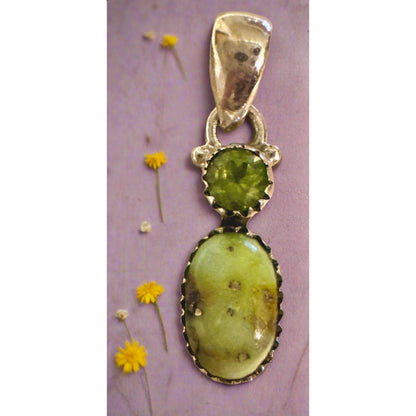 Palomino Turquoise & Green Peridot Southwestern Pendant