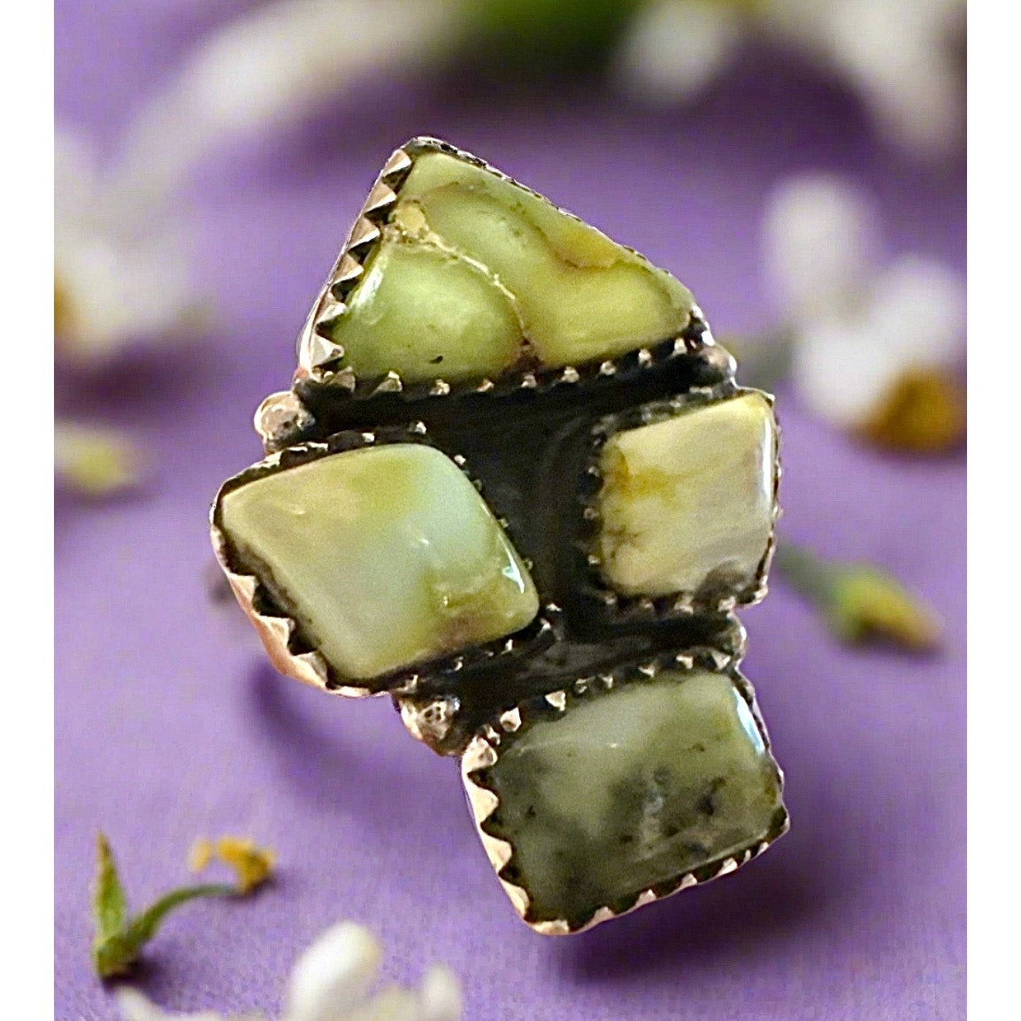 Palomino Turquoise Cluster Ring Adjustable 5-11