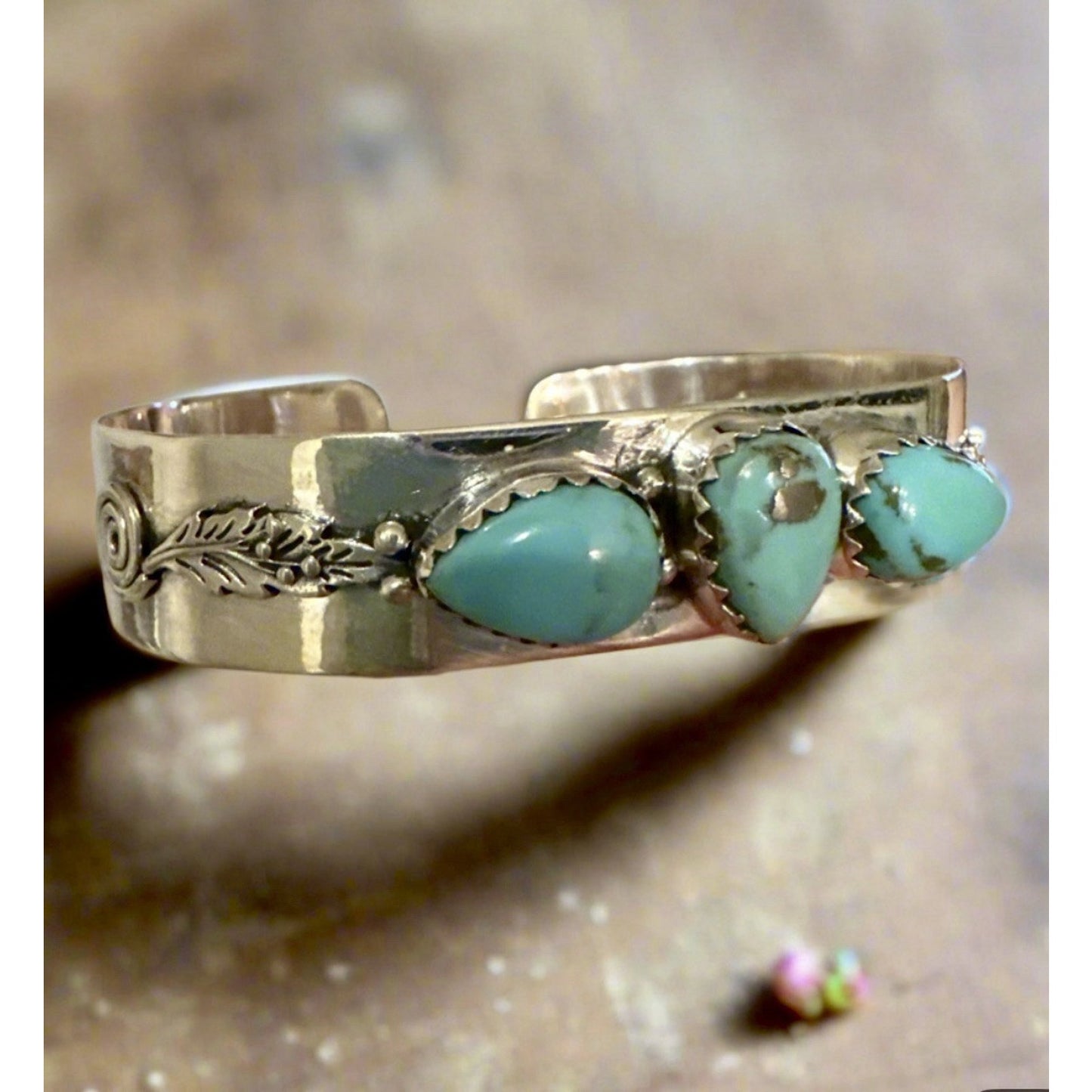 Arizona Turquoise Cuff Bracelet Sterling Silver Adjustsble