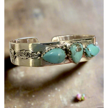 Arizona Turquoise Cuff Bracelet Sterling Silver Adjustsble