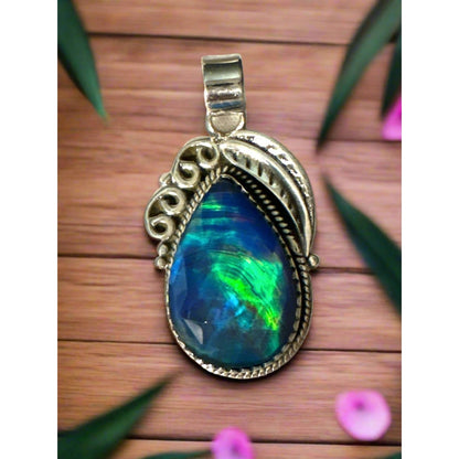 Aurora Opal | Sterling 925 | Teardrop Pendant