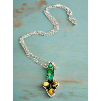 Sonoran Gold Turquoise | Honey Dahlia | Sterling Silver Necklace 18-20”