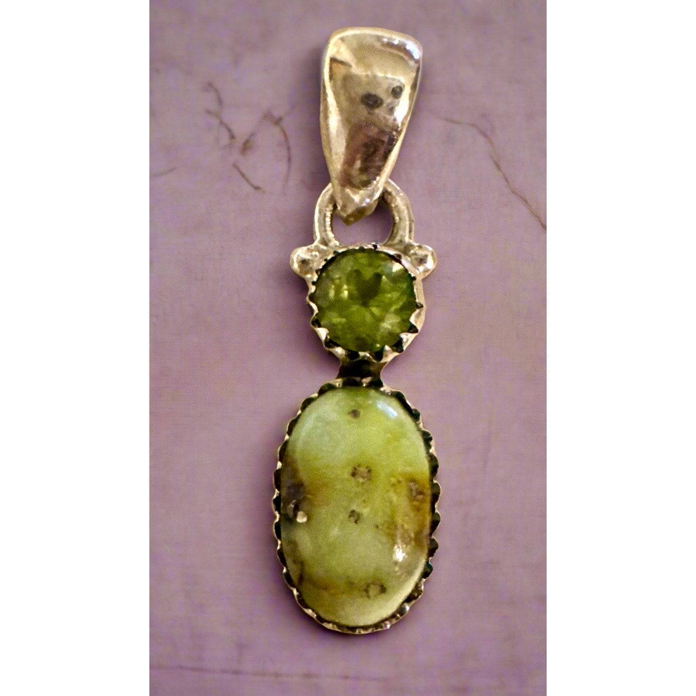 Palomino Turquoise & Green Peridot Southwestern Pendant