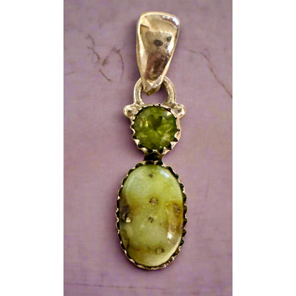 Palomino Turquoise & Green Peridot Southwestern Pendant