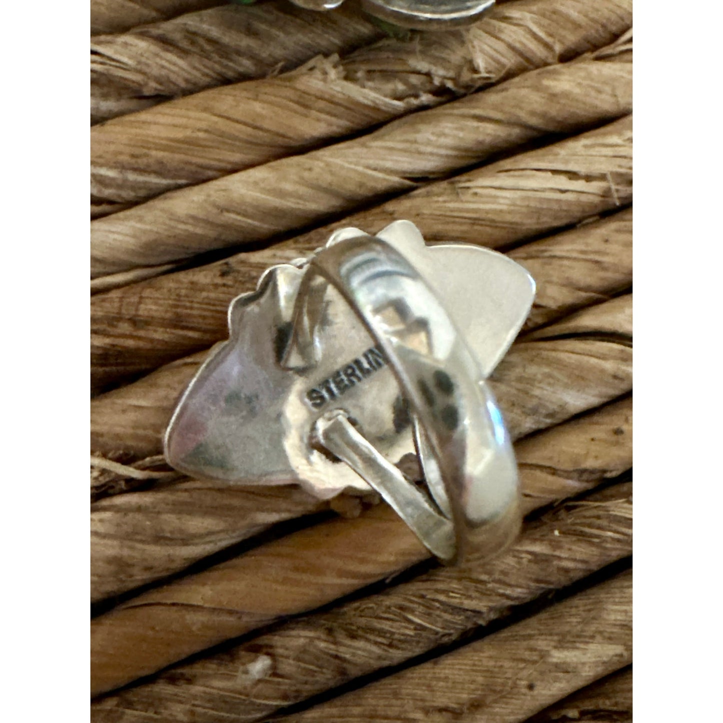 Royston Two Stone Teardrop Floral Sterling Ring Size 7