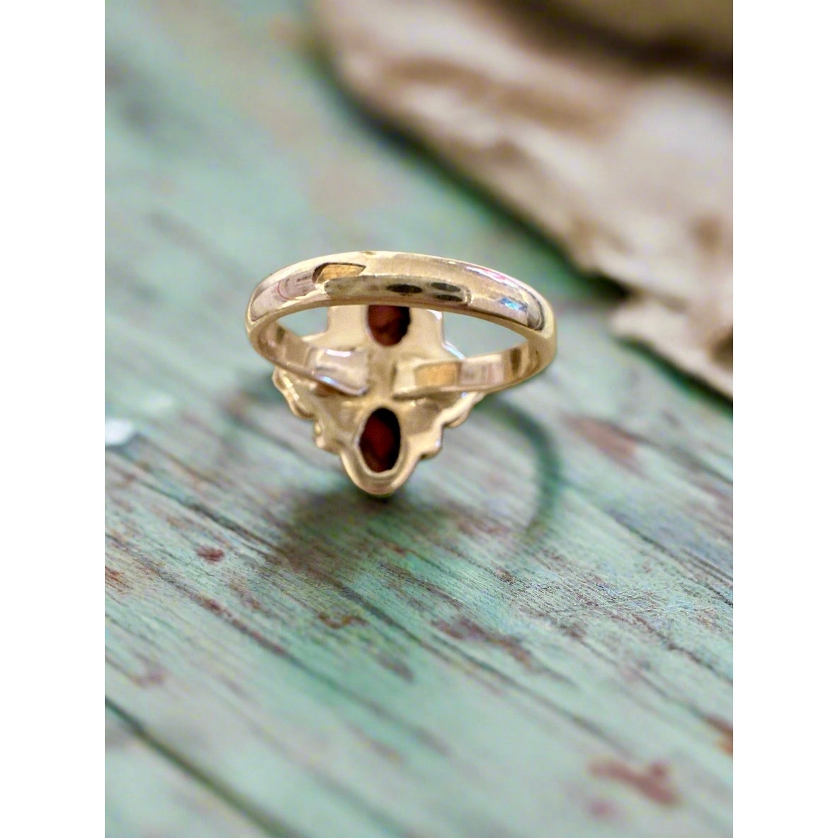 Spiny Oyster Heart Sterling Silver Ring Size 7