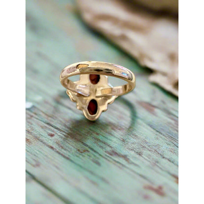 Spiny Oyster Heart Sterling Silver Ring Size 7