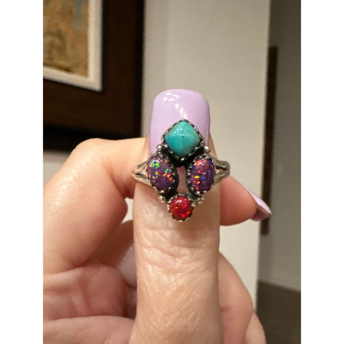 Kingman Turquoise | Balloon Opal | Sterling | Size 6