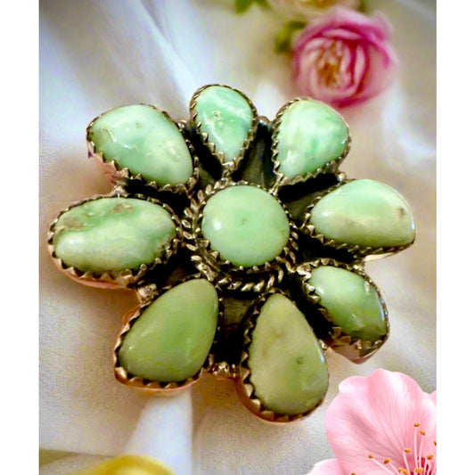 Palomino Turquoise | Cluster | Sterling Ring | Adjustable 5-11
