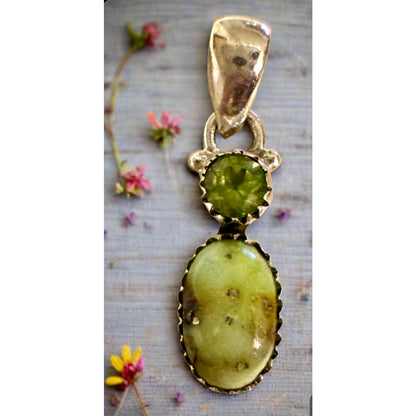 Palomino Turquoise & Green Peridot Southwestern Pendant