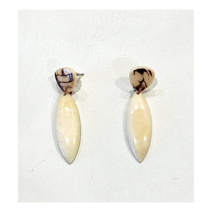 Handcrafted Fair Trade Tagua Nut Dangle Earrings - Made in Ecuador