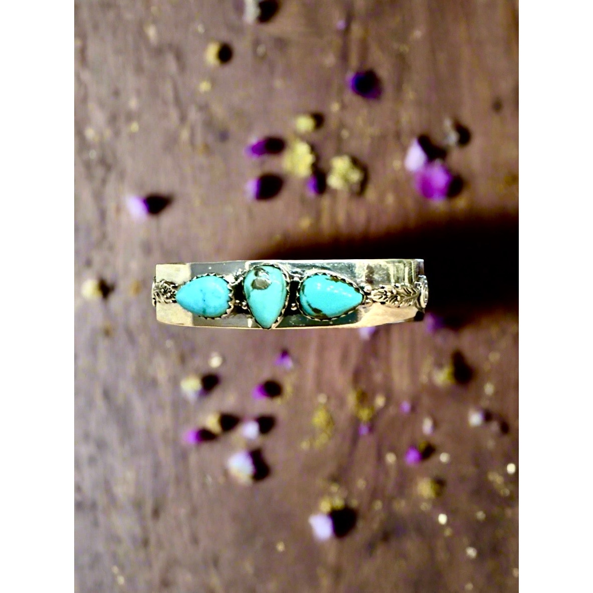 Arizona Turquoise Sterling Silver Cuff Bracelet Adjustable