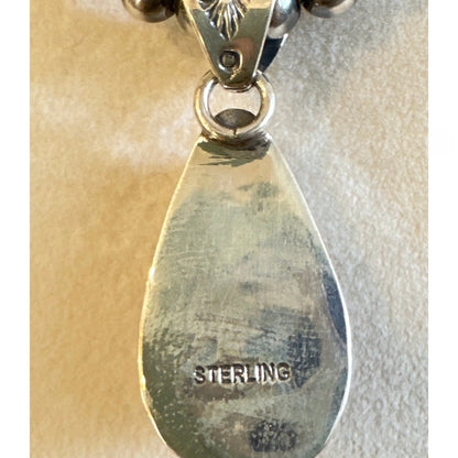 Natural Pink Conch Teardrop .925 Sterling Pendant