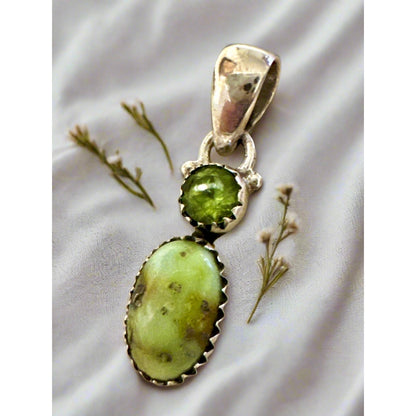 Palomino Turquoise & Green Peridot Southwestern Pendant