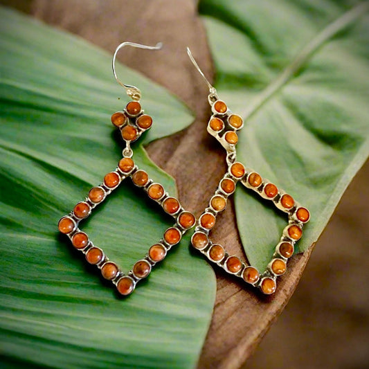 Spiny Oyster Square Dangle Southwestern Earrings