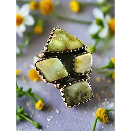 Palomino Turquoise Cluster Ring Adjustable 5-11