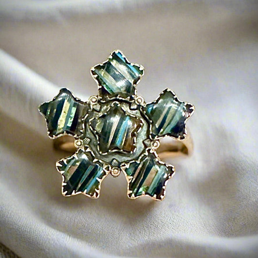 Surfite Star Burst Huge Statement Ring Sterling Silver Adjustable