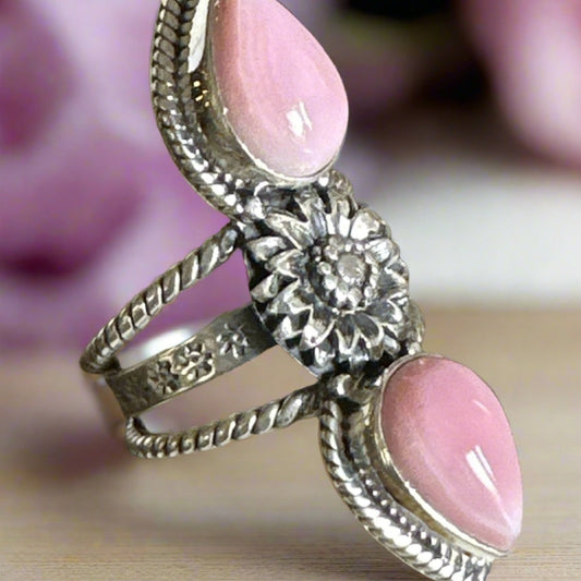 Pink Conch Two Stone Southwestern Flower Rope design 7