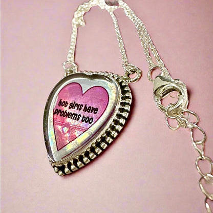Hot Girls Have Problems Too | Heart Necklace 18-20” | Aurora Opal