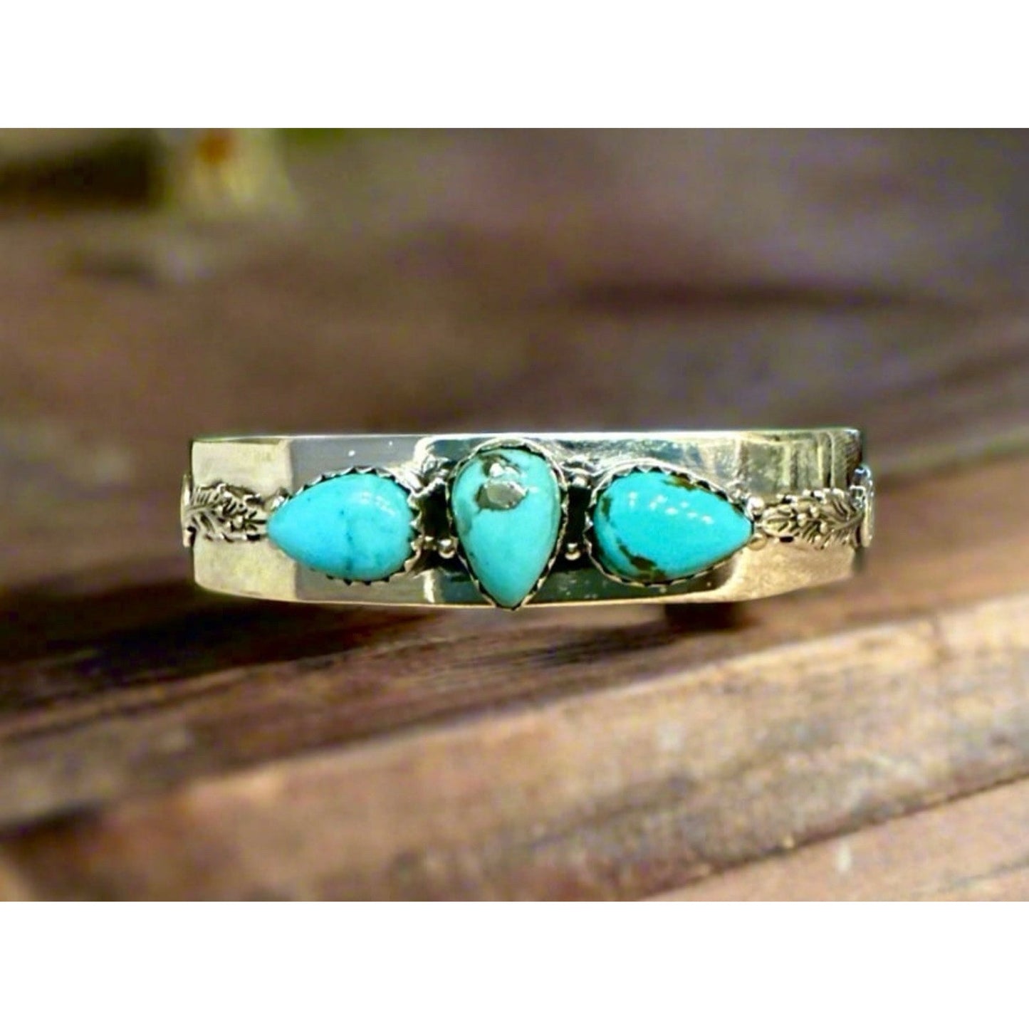 Arizona Turquoise Cuff Bracelet Sterling Silver Adjustsble