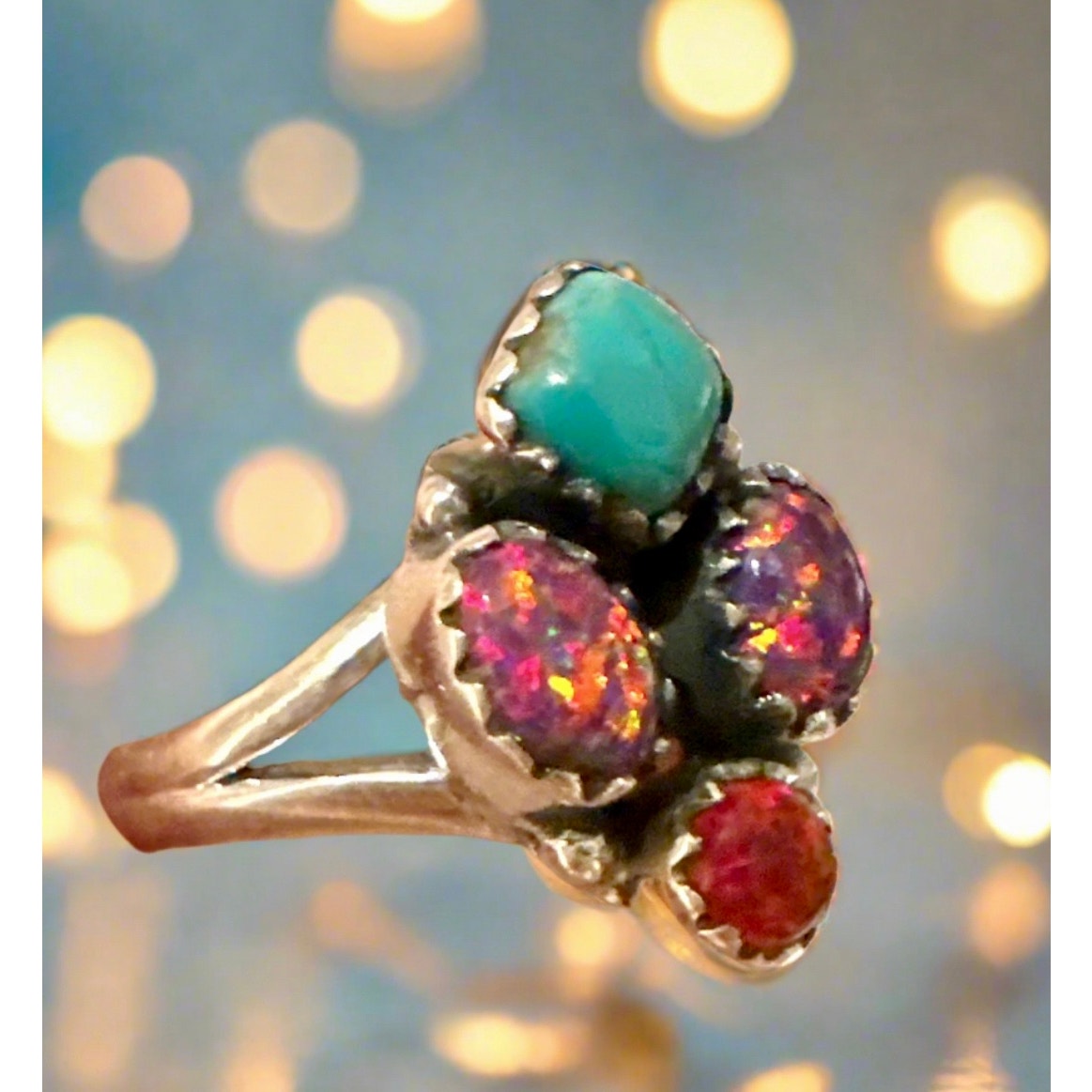 Kingman Turquoise | Balloon Opal | Sterling | Size 6