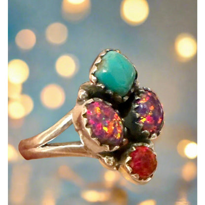 Kingman Turquoise | Balloon Opal | Sterling | Size 6
