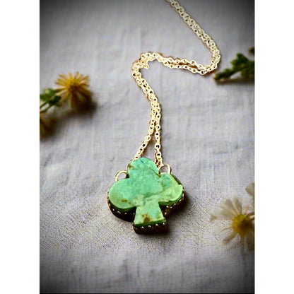 Sonoran Gold Turquoise Clover Southwestern .925 Necklace 18-20”