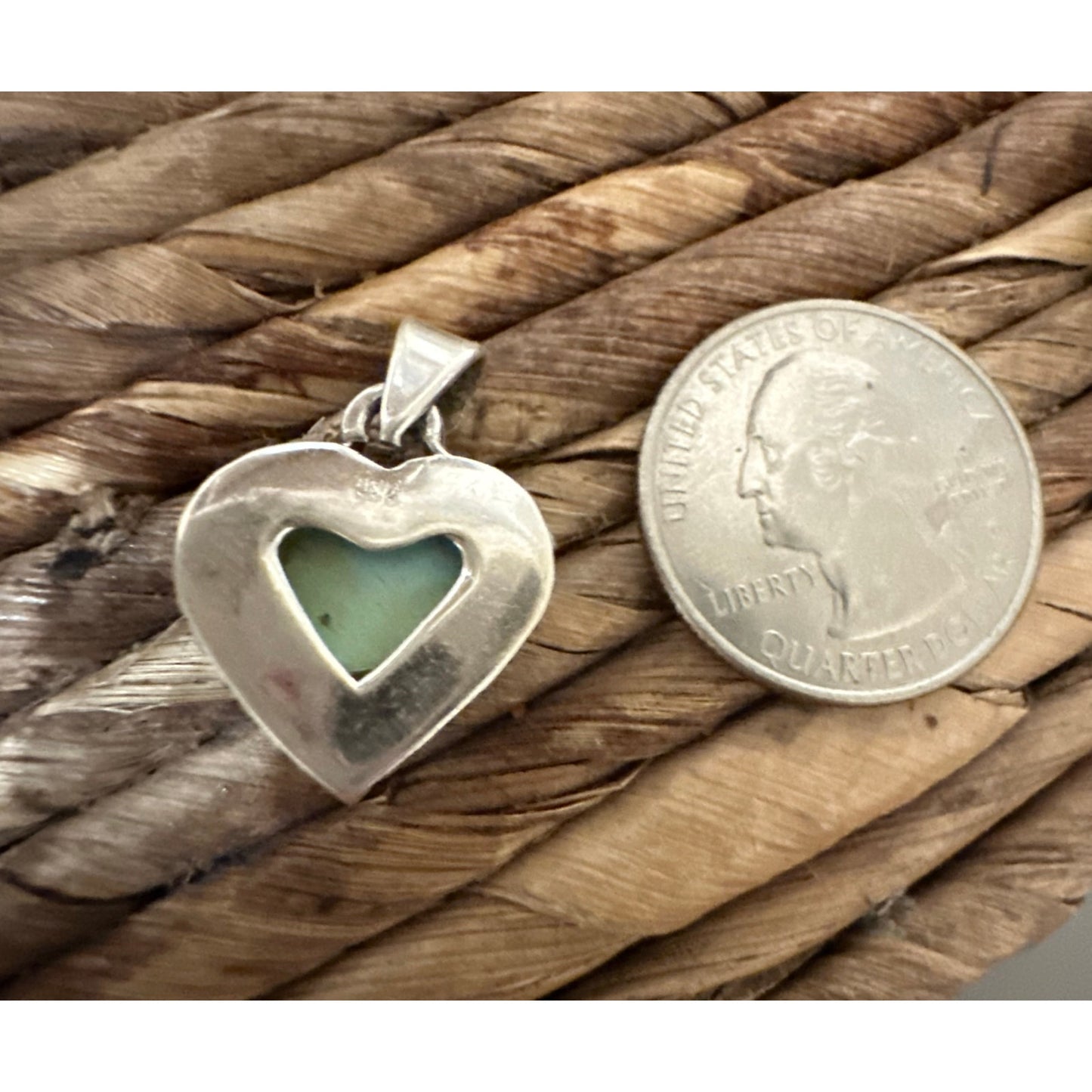 STUNNING!! Sonoran Gold Turquoise Heart Pendant 925
