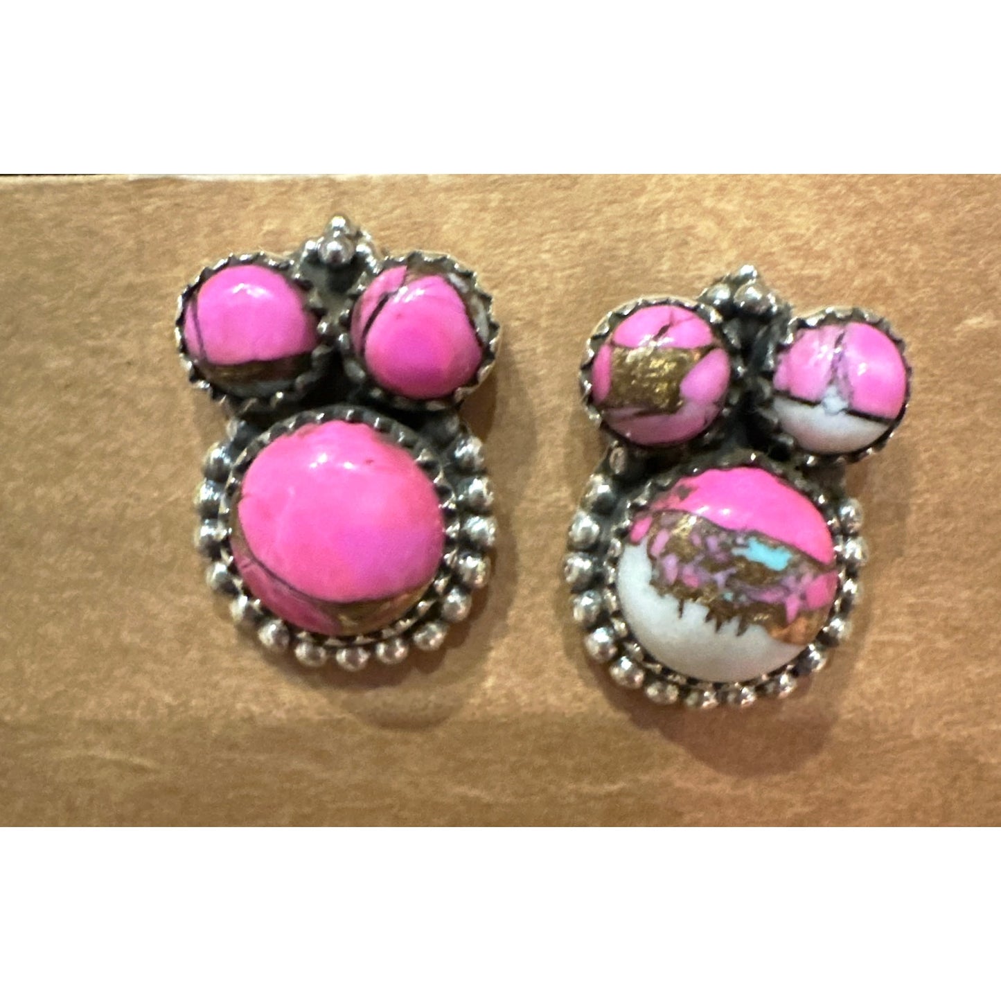 Cotton Candy Turquoise Sterling Silver Dangle Earrings .75”