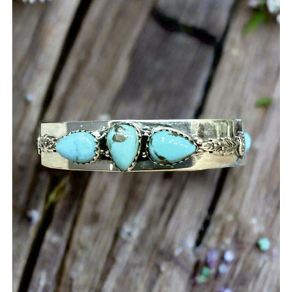 Arizona Turquoise Cuff Bracelet Sterling Silver Adjustsble