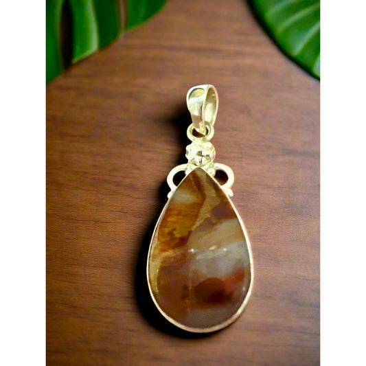 Teardrop, Pear Shape Pietersite Sterling Dilver Pendant 1.5” Long